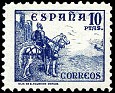 Spain 1937 Isabella the Catholic 10 Ptas Blue Edifil 831